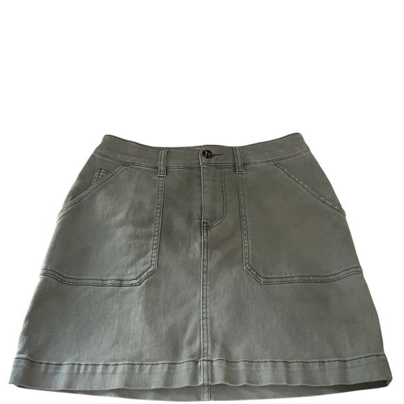 Faherty Green Mini A-Line Cargo Skirt - Picture 2 of 6